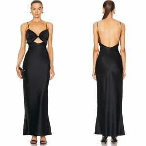 Fleur Du Mal Bow Satin Slip Dress